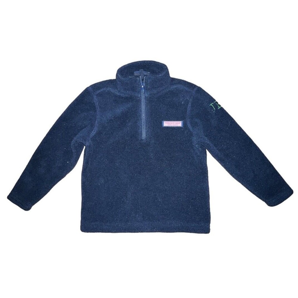 Vineyard Toddlers Blue Pullover Zipper sweater Size 2T.Has Initial JEC On Sleeve
